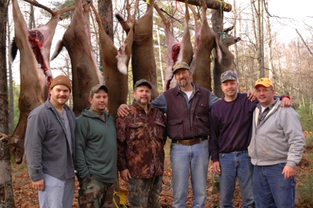 Image of deer bow camp hunters, Escanaba, Michigan, 2004.